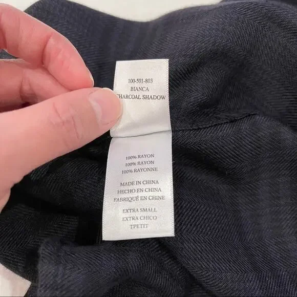 Rails Bianca Shirtdress In Charcoal Shadow Size XS NWT Front Button Long Sleeves - Picture 10 of 13